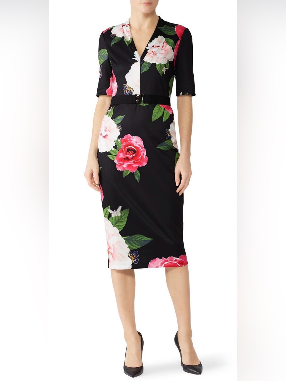 Ted Baker gilanno magnificent v neck bodycon dress